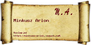 Minkusz Arion névjegykártya